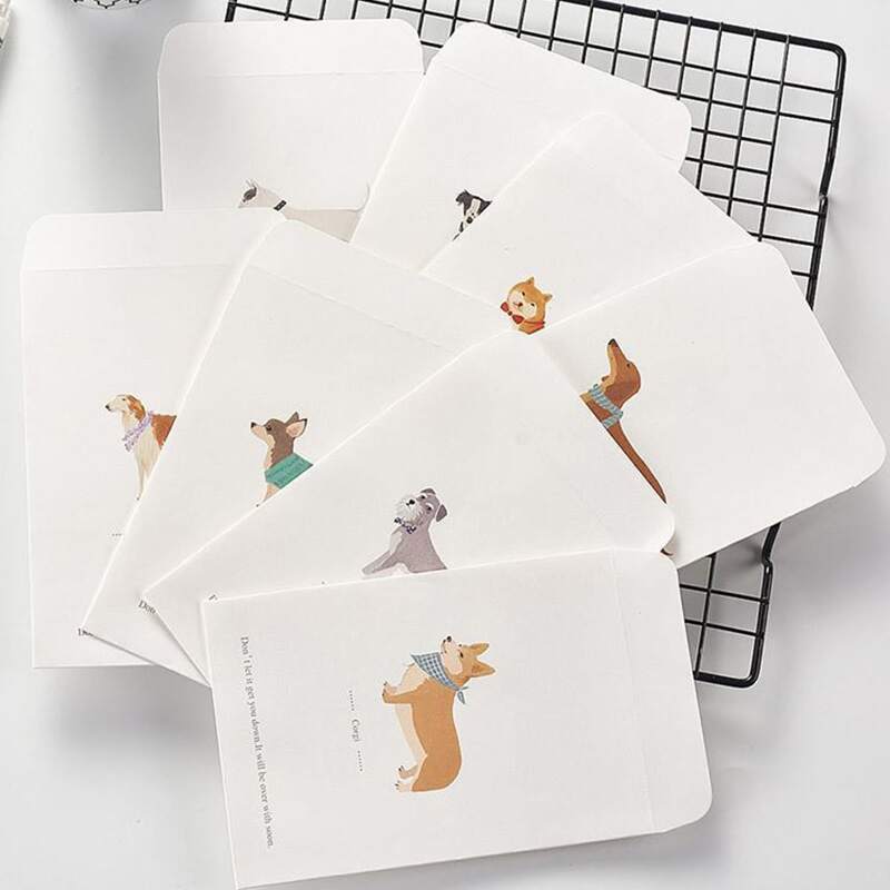 

10pcs Dog Print Random Envelope, Multicolor