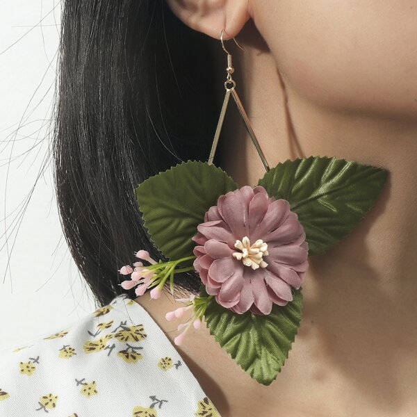 

Flower Decor Drop Earrings, Multicolor