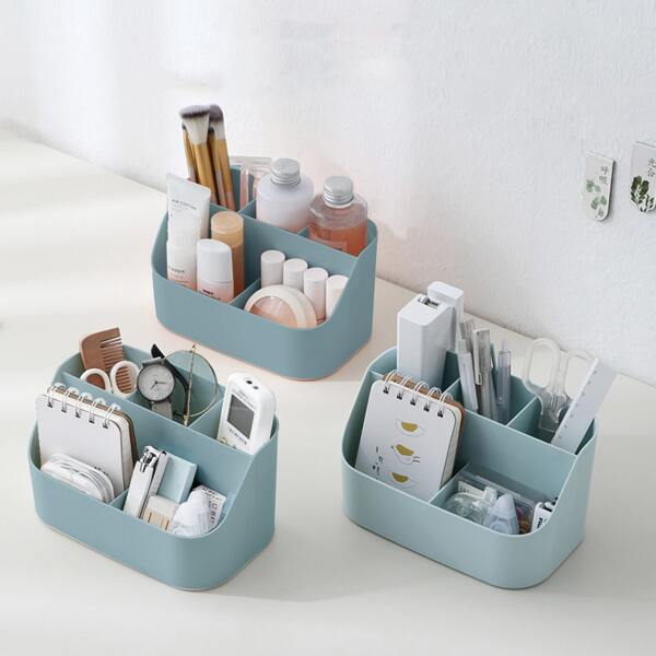 

1pc Desktop Storage Box, Blue