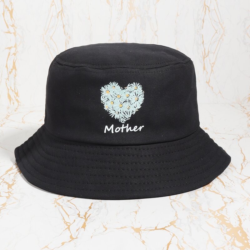 

Letter Graphic Bucket Hat, Black