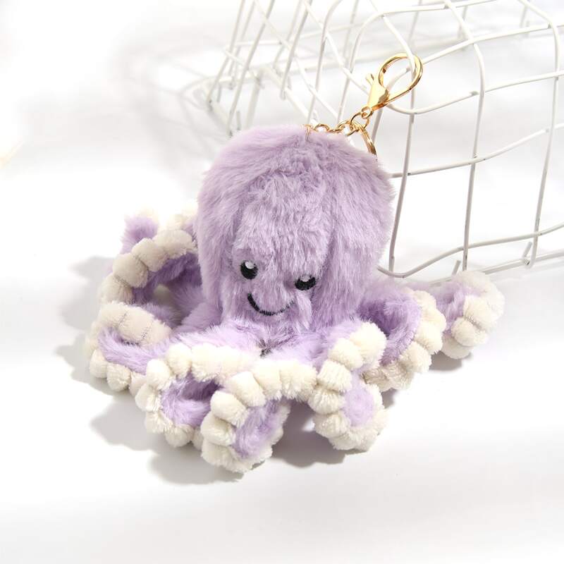 

Cartoon Plush Keychain, Mauve purple