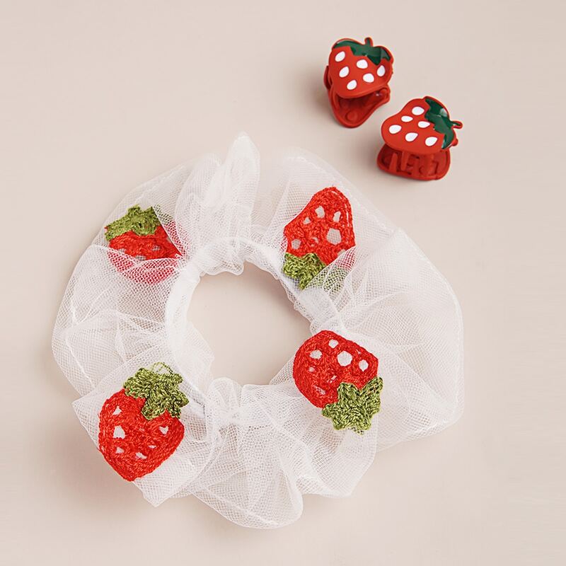 

3pcs Fruit Print Hair Accessory Set, Multicolor