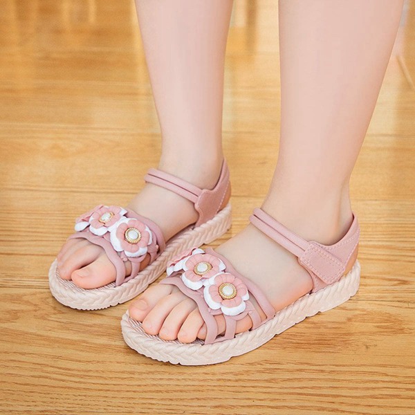

Girls Flower Decor Sandals, Pink
