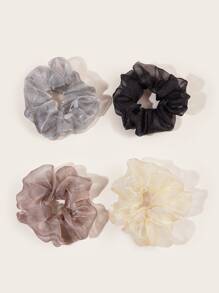 4pcs Simple Plain Scrunchie Elegant Scrunchies Hair Ties Scrunchy Hair Ties