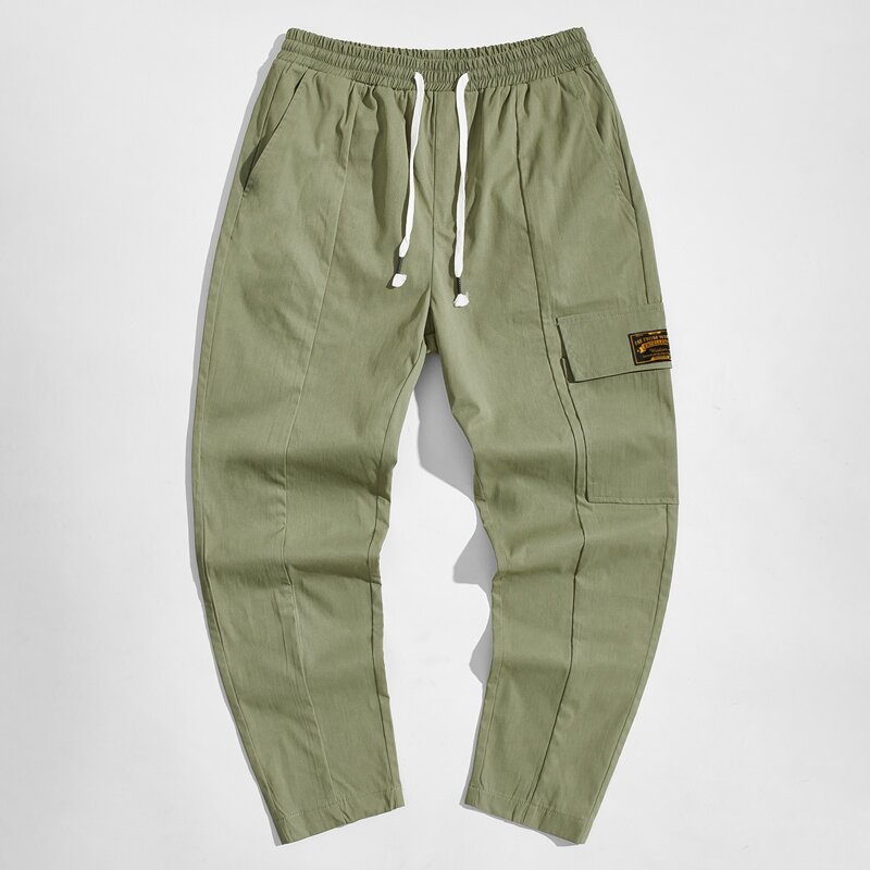 

Guys Drawstring Waist Flap Pocket Cargo Pants, Army green