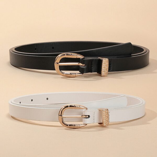 

2pcs Simple Skinny belt, Multicolor