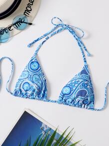 SHEIN Swim Haut de bikini avec ras-du-cou