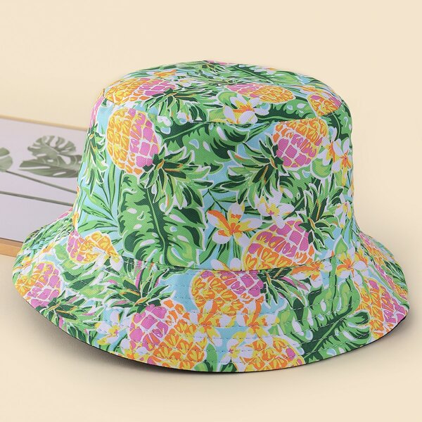 

Fruit Print Reversible Bucket Hat, Multicolor
