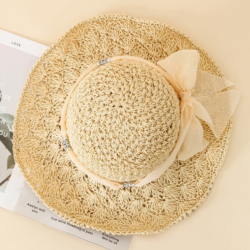

Bow Tie Sun Hat, Beige