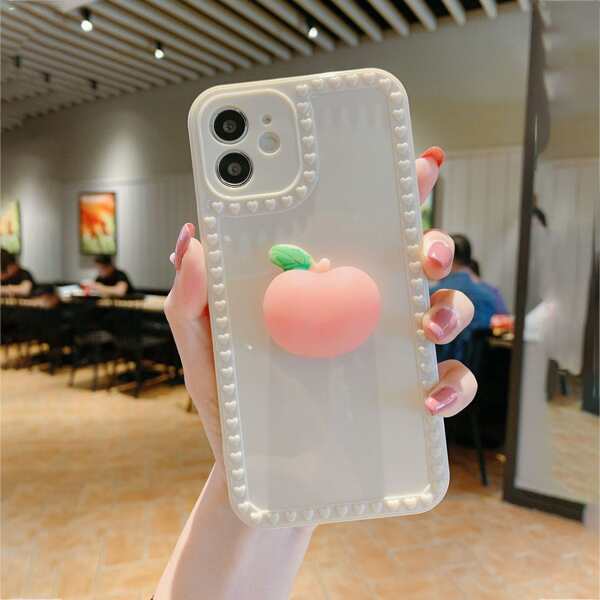 

Peach Decor Phone Case, Beige