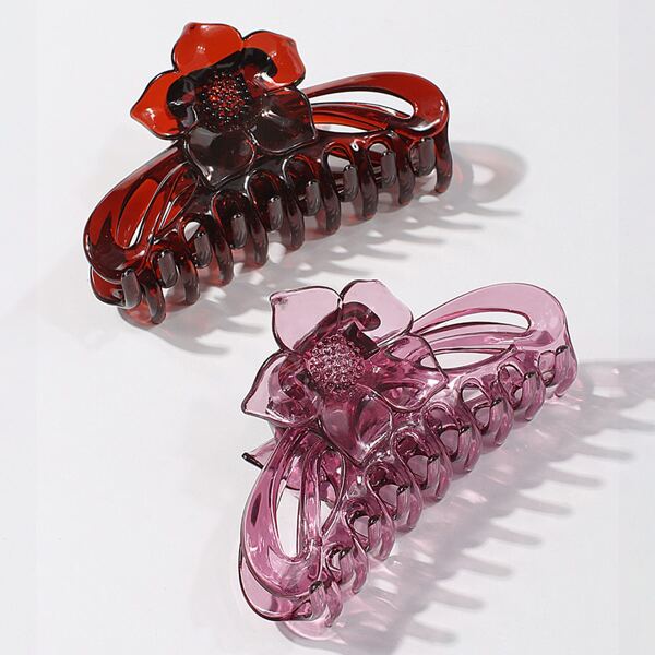 

2pcs Solid Hair Claw, Multicolor