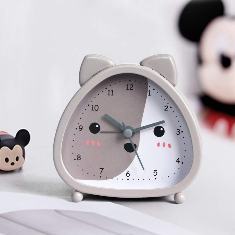 

1pc Cartoon Alarm Clock, Grey