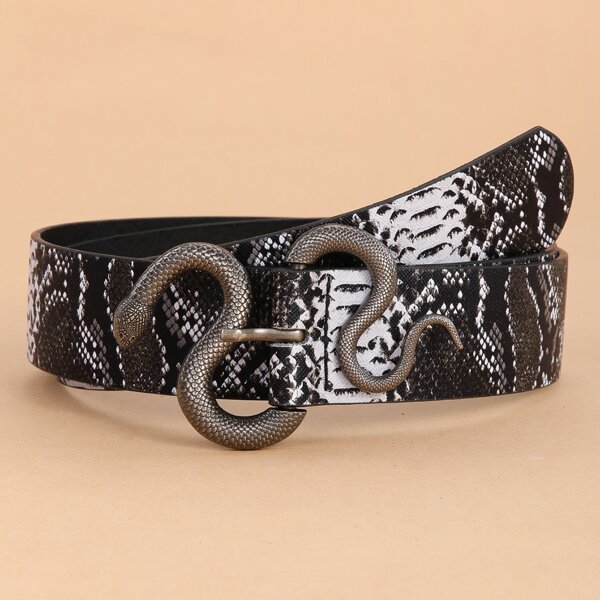 

Snakeskin Print Belt, Multicolor