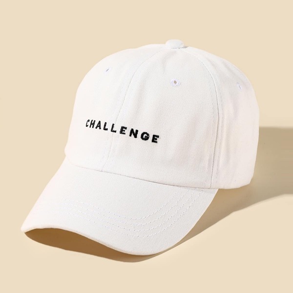 

Letter Embroidered Baseball Cap, White