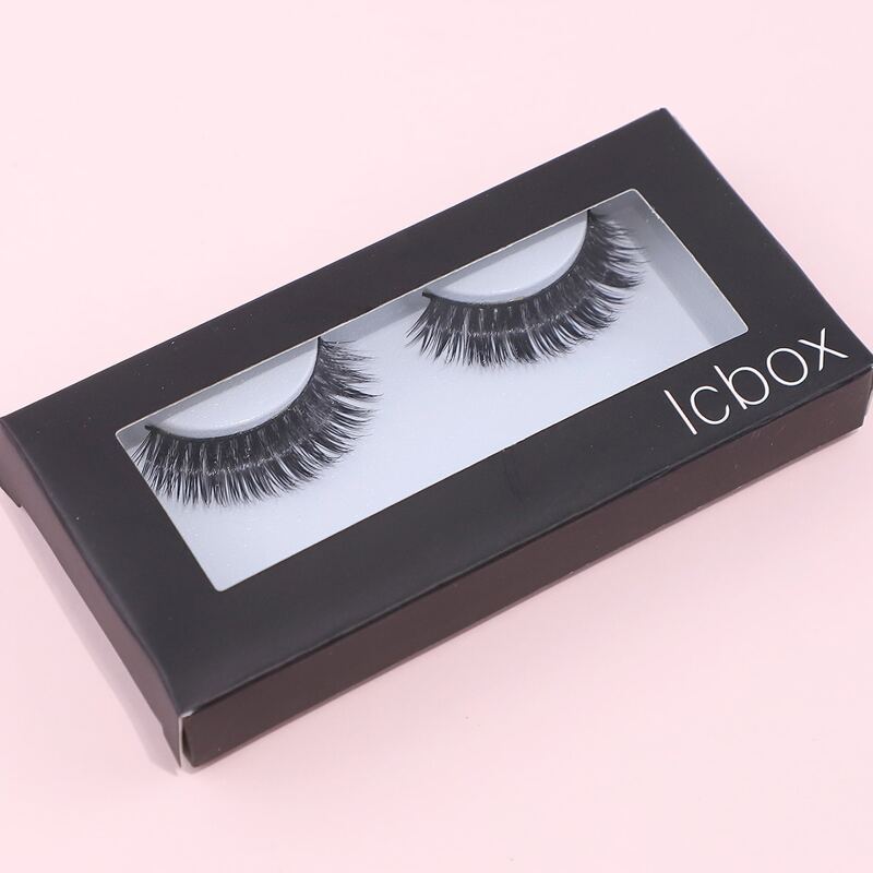 

1pair Volumized Eyelashes, Black