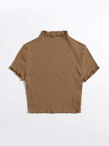 SHEIN Qutie Women T-Shirts - Mocha Brown - View 3