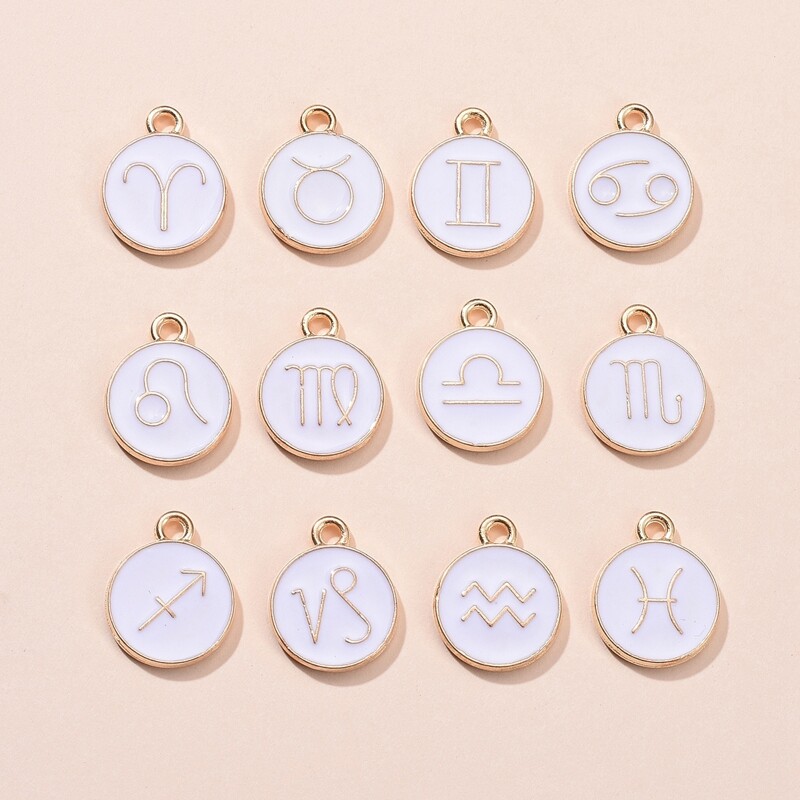 

12pcs Jewelry Constellation Charm, White