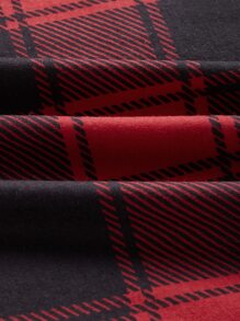 SHEIN LUNE Plus Plaid Lace Up Hanky Hem Dress - Multicolor - View 3