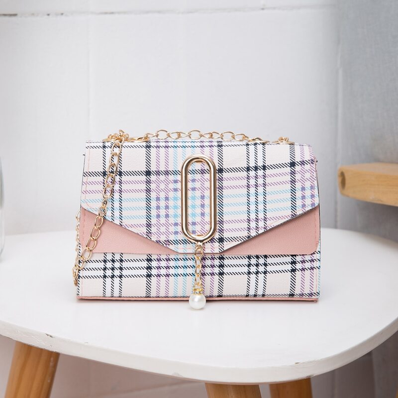 

Plaid Chain Crossbody Bag, Multicolor