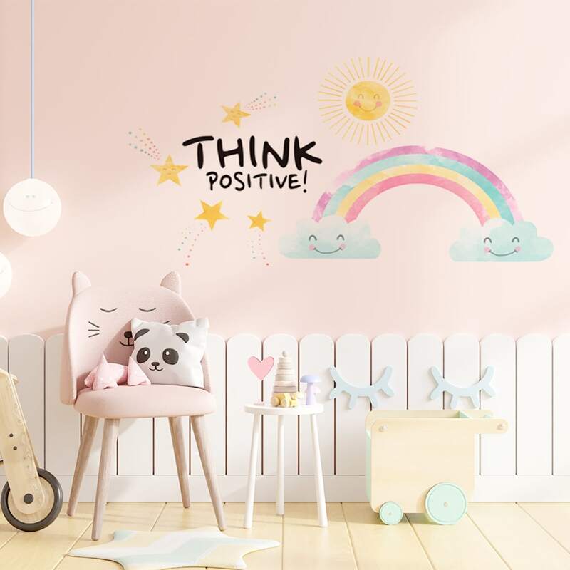 

Rainbow Print Kids Wall Sticker, Multicolor