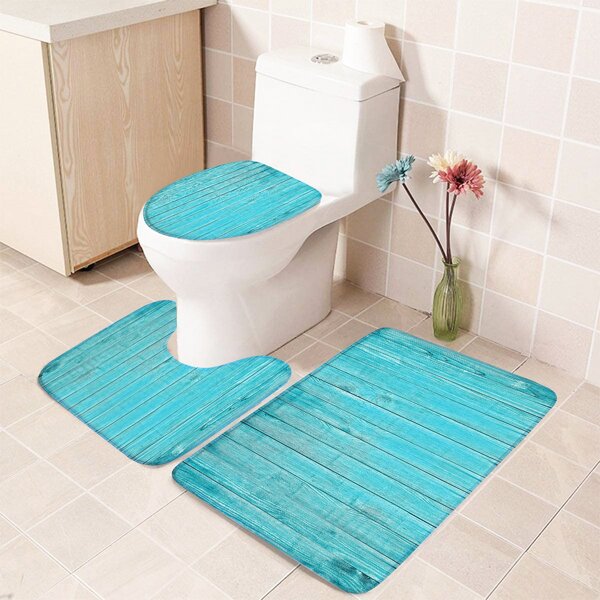 

1pc Board Pattern Non-slip Bath Mat, Blue