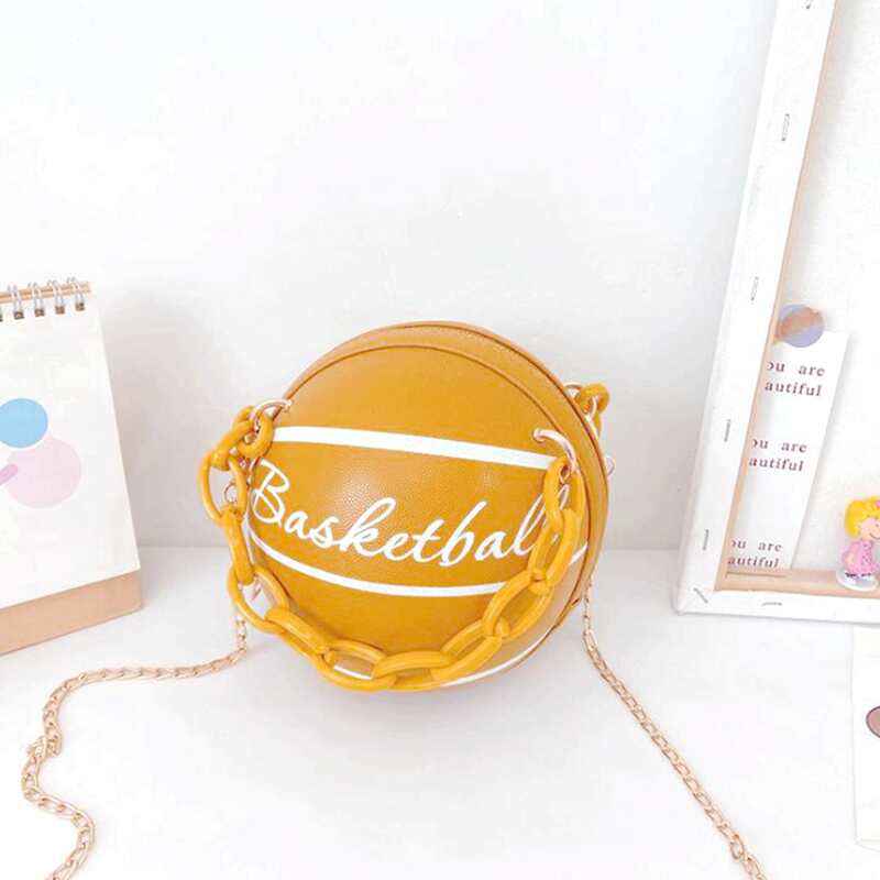 

Basketball Shaped Satchel Bag, Yellow