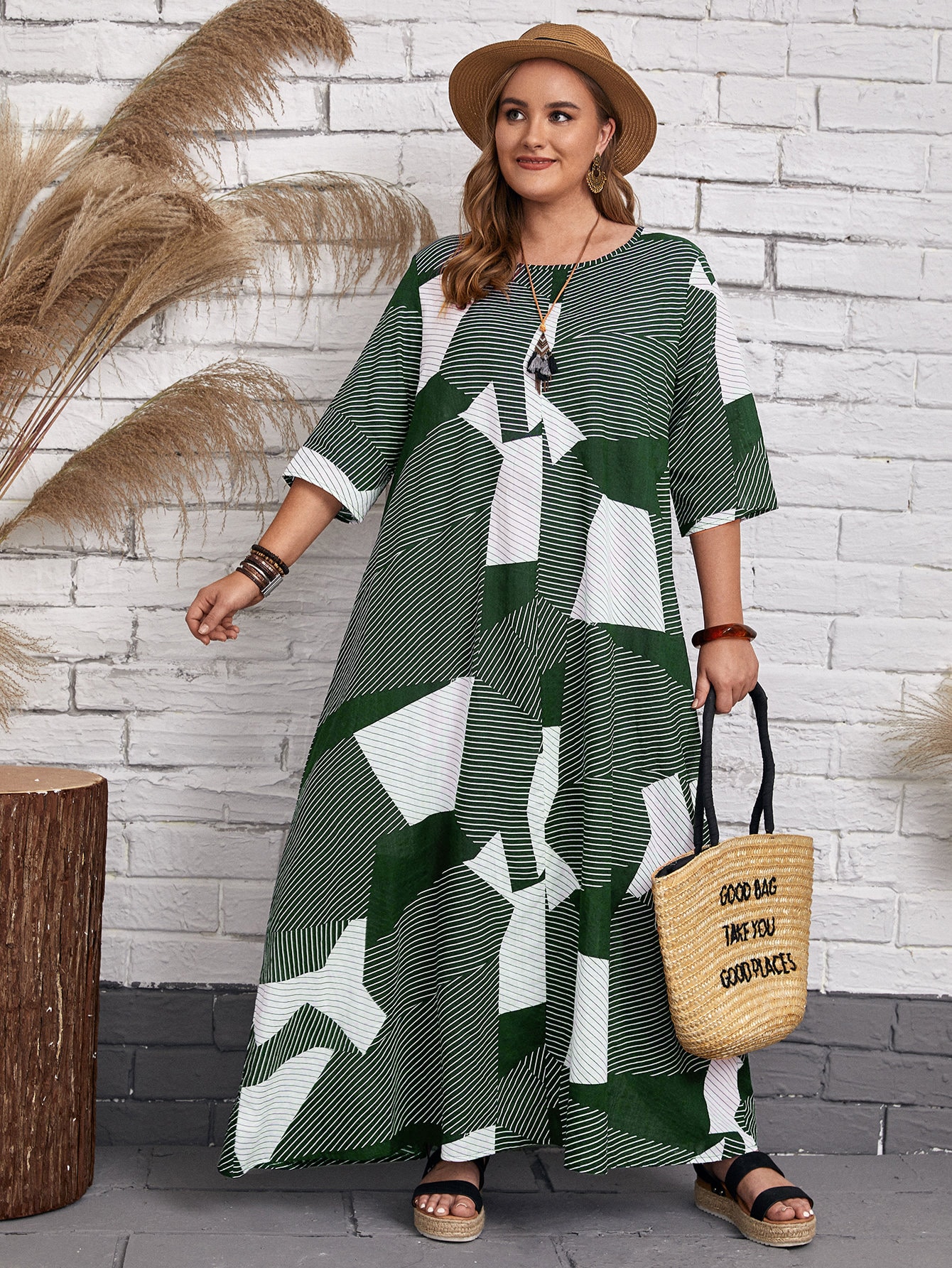 color block tunic maxi dress