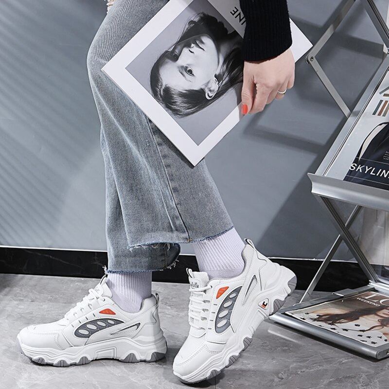 

Lace-up Front Chunky Sneakers, Grey
