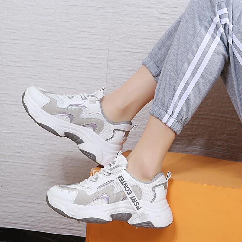 

Lace-up Mesh Chunky Sneakers, Grey