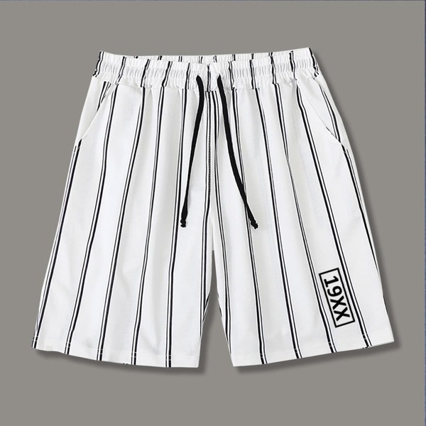 

Men Letter Graphic Track Shorts, White