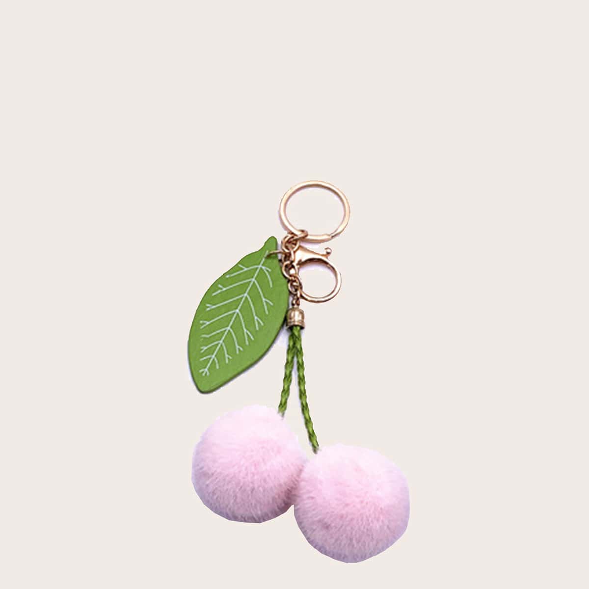 

Pom Pom Cherry Bag Charm, Pink