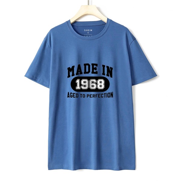 

Slogan Graphic Short Sleeve Tee, Blue