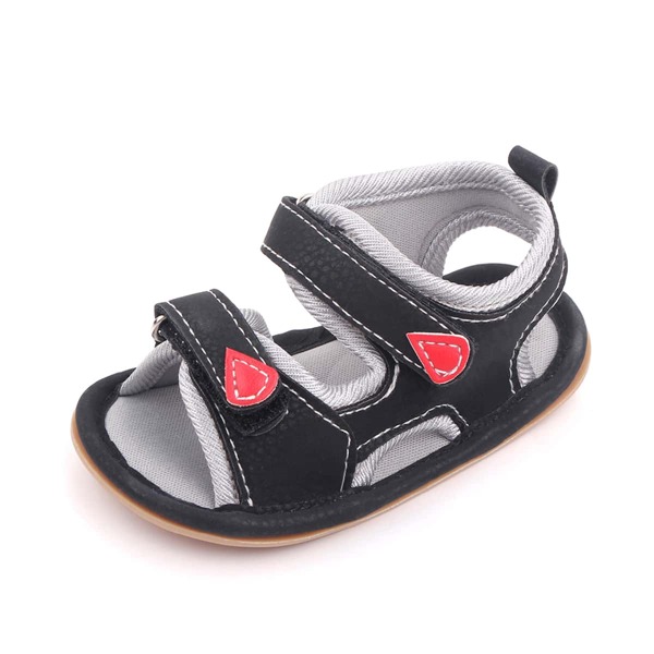 

Baby Boy Velcro Strap Sport Sandals, Black