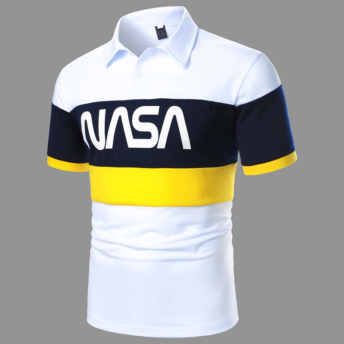 

Guys Color Block Letter Graphic Polo Shirt, Multicolor