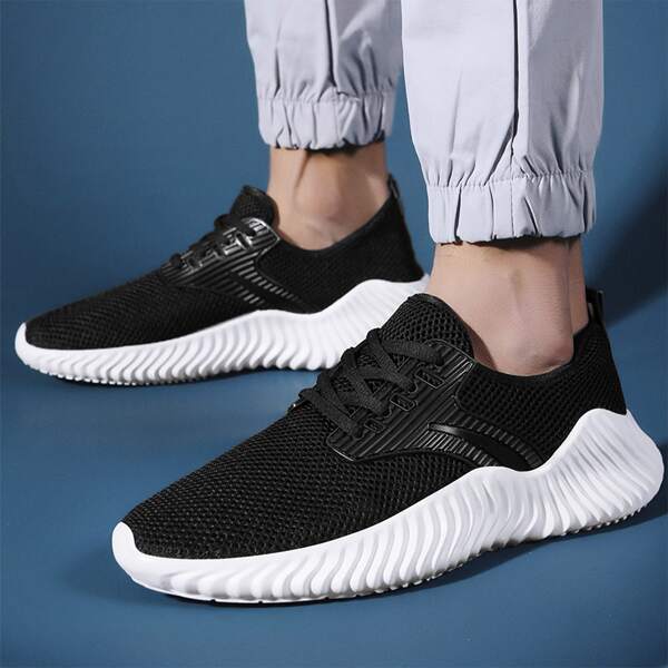 

Men Lace-up Front Sneakers, Black