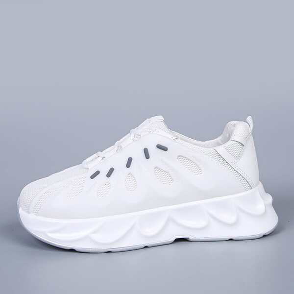 

Lace Up Front Mesh Chunky Sneakers, White