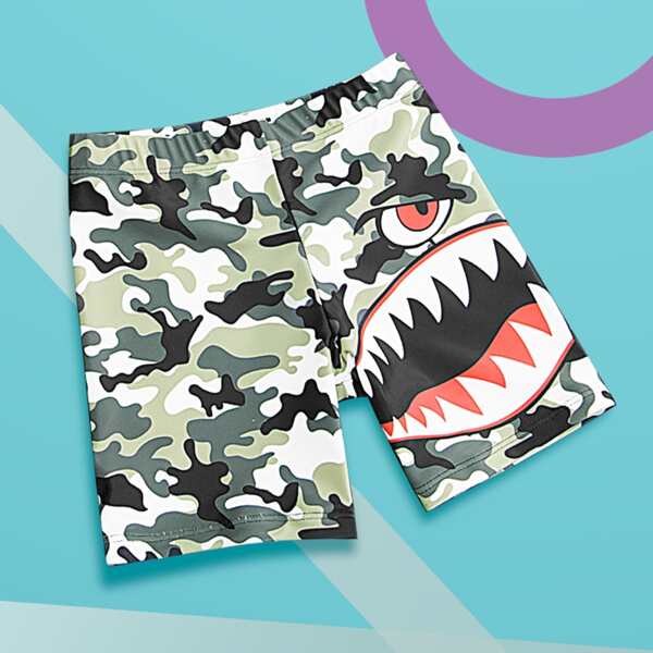 

Toddler Boys Camo Pattern Swim Shorts, Multicolor