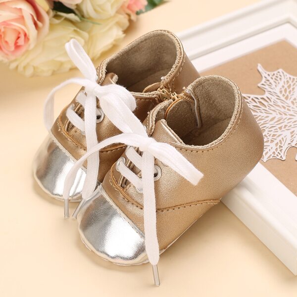 

Baby Boy Two Tone Lace-up Front Sneakers, Gold