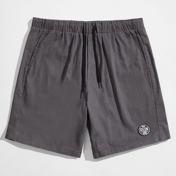 

Men Patch Detail Shorts, Grey
