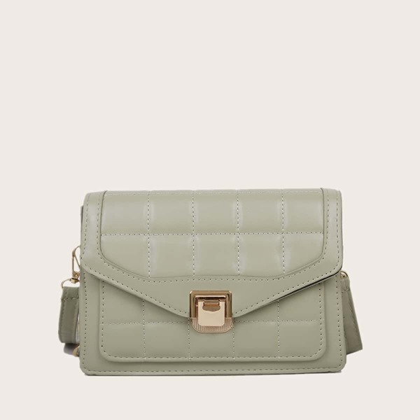 

Quilted Flap Crossbody Bag, Green