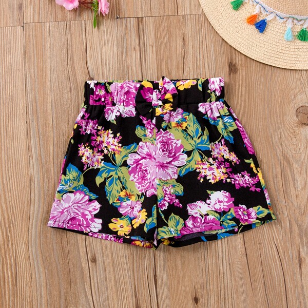 

Toddler Girls Allover Floral Bow Front Shorts, Multicolor
