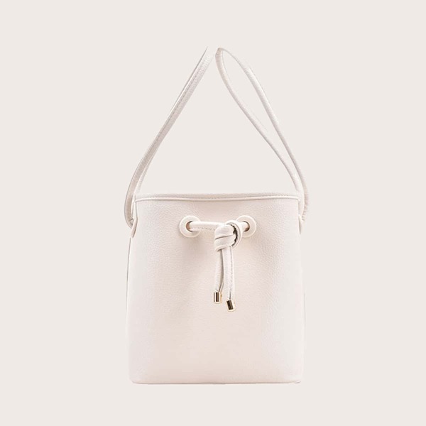 

Knot Decor Bucket Bag, White