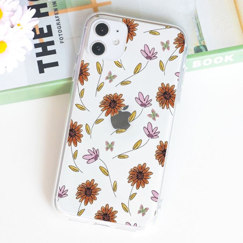 

Daisy Pattern Clear Phone Case, Multicolor