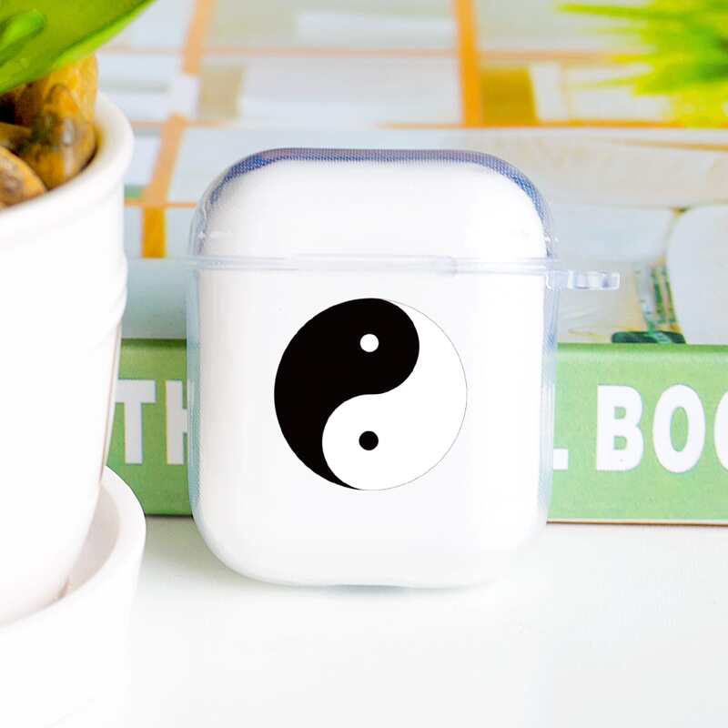 

Yin & Yang Clear Earphone Case For I Phone, Black and white