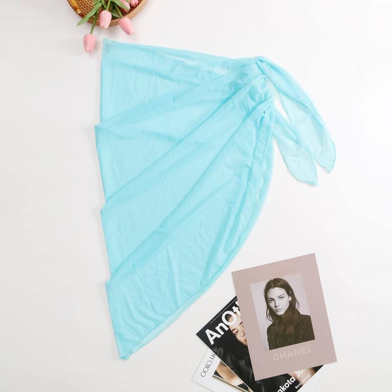 

Mesh Knot Cover Up Skirt, Mint blue