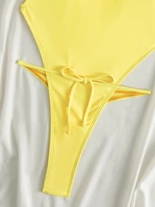 Tie Front One Piece Swimsuit SHEIN USA