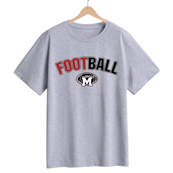 

Football & Letter Graphic Tee, Light grey