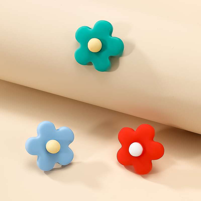 

3pcs Floral Bag Charm, Multicolor