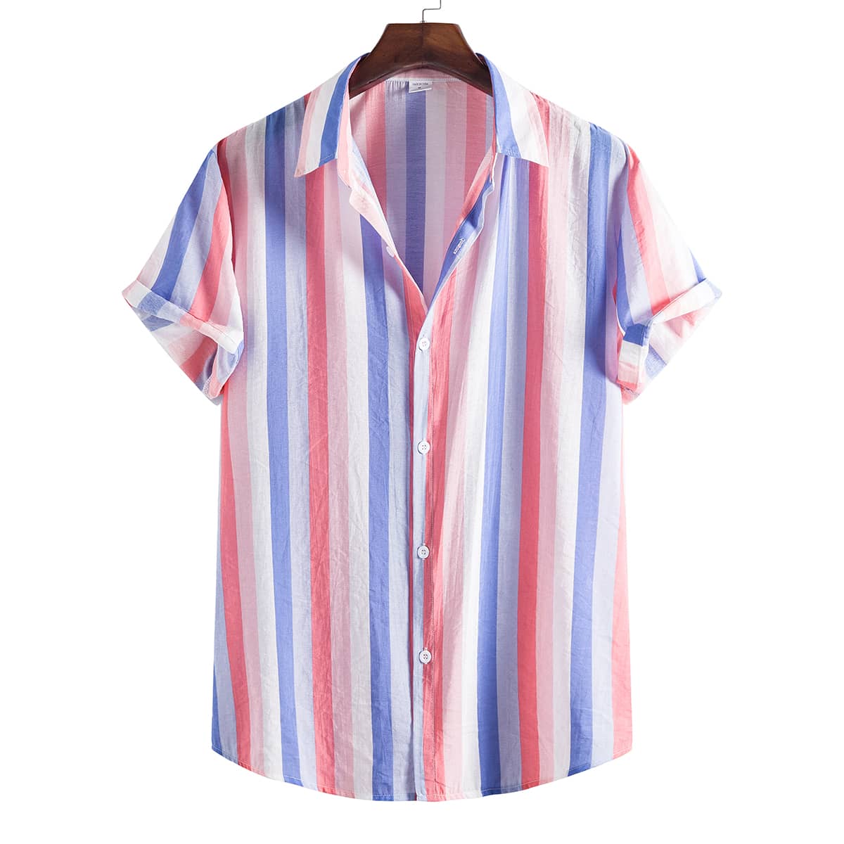 

Guys Colorful Stripe Button Up Shirt, Multicolor