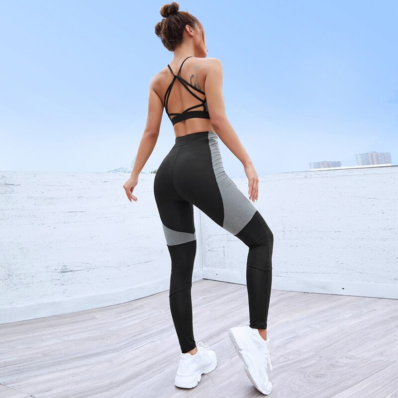 

Colorblock Backless Sports Set, Multicolor